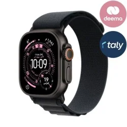 Apple Watch Ultra 3 GPS + Cellular 49mm Black Titanium Case with Black Alpine Loop - Medium